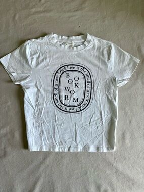 Bookworm Graphic Tee - White